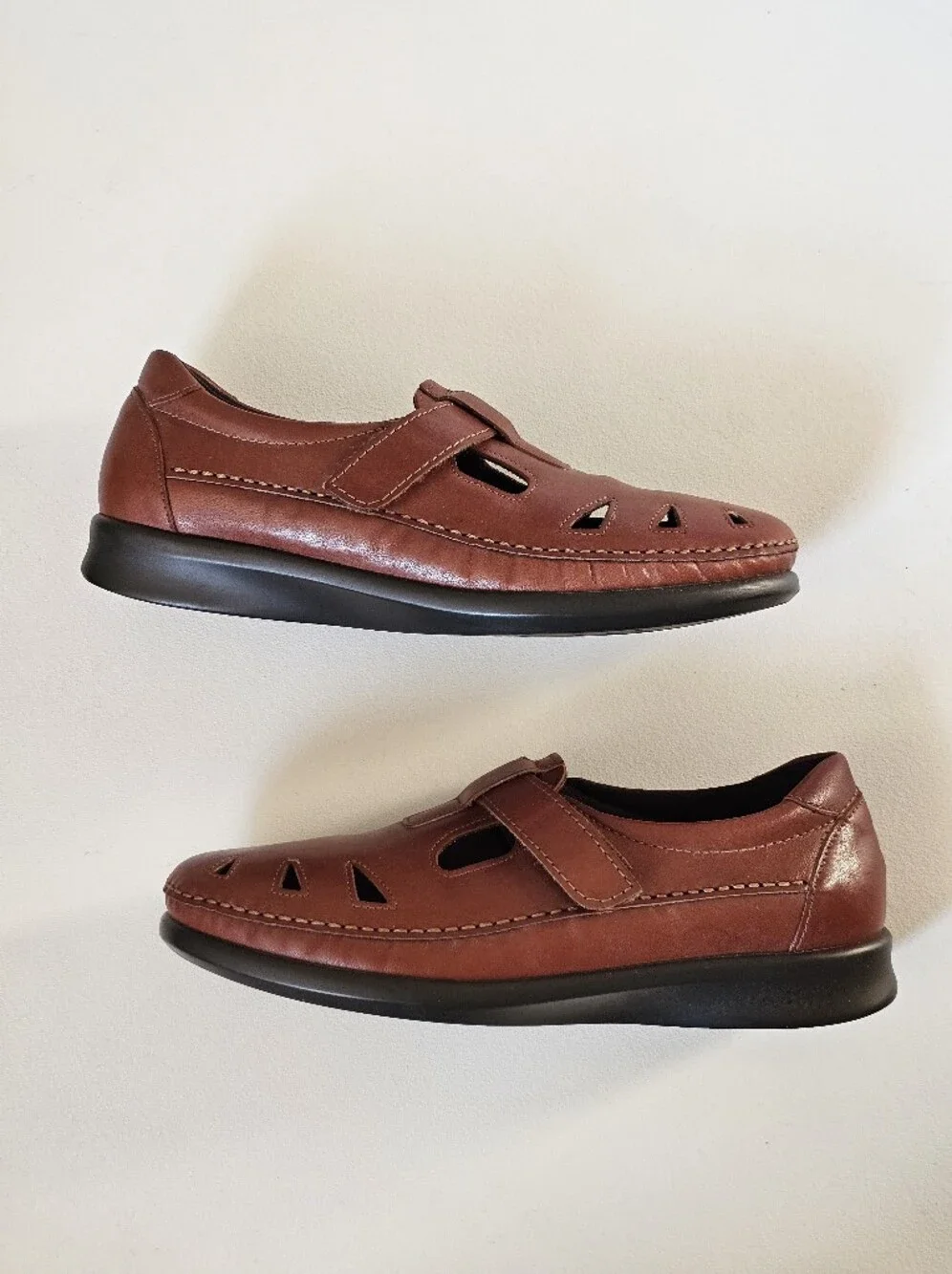 SAS Roamer Chestnut Leather Mary Jane Comfort Walking Shoes Women's US 9M USA